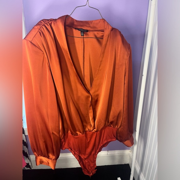 Eloquii Satin Strong Shoulder Body Suit -Picante Size 22 - Picture 4 of 7